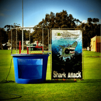 dunk tank set up at school monsterball amusements